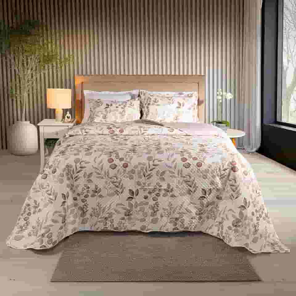 Kit Cobre Leito Colcha Boutis 3 Peças Matelassado Dupla Face Nano Printing (Ingrid Fendi, King)