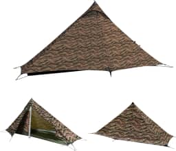 TENPLAY Tenda ultraleve, 1 pessoa, barraca de acampamento para mochilão, barraca de mastro de trekking, 4 estações, leve, nylon, impermeável 5000 mm, parede dupla, compacta, fácil de montar, portátil,