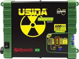 USINA Inversor 600W Onda Senoidal Pura, Off-Grid, Entrada 12VDC, Saída 220VAC, Pico 1200W