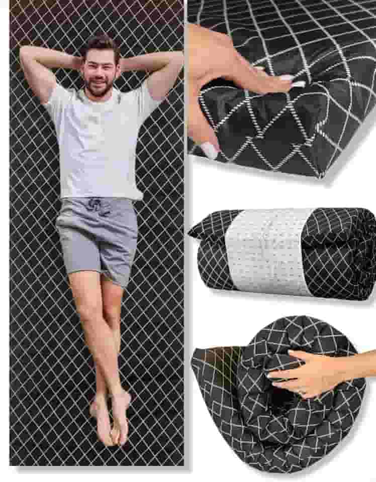 Colchonete Camping Portátil Kiero Solteiro 188x65x5 cm de Espuma D25 Dobrável Grosso pra dormir barraca acampamento pesca visita