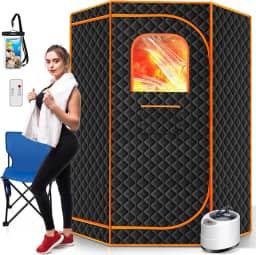 Sauna a vapor portátil para casa, caixa de sauna portátil de corpo inteiro para casa com 9 níveis de calor ajustáveis, sauna a vapor com vaporizador de 3L 1500W, cadeira dobrável