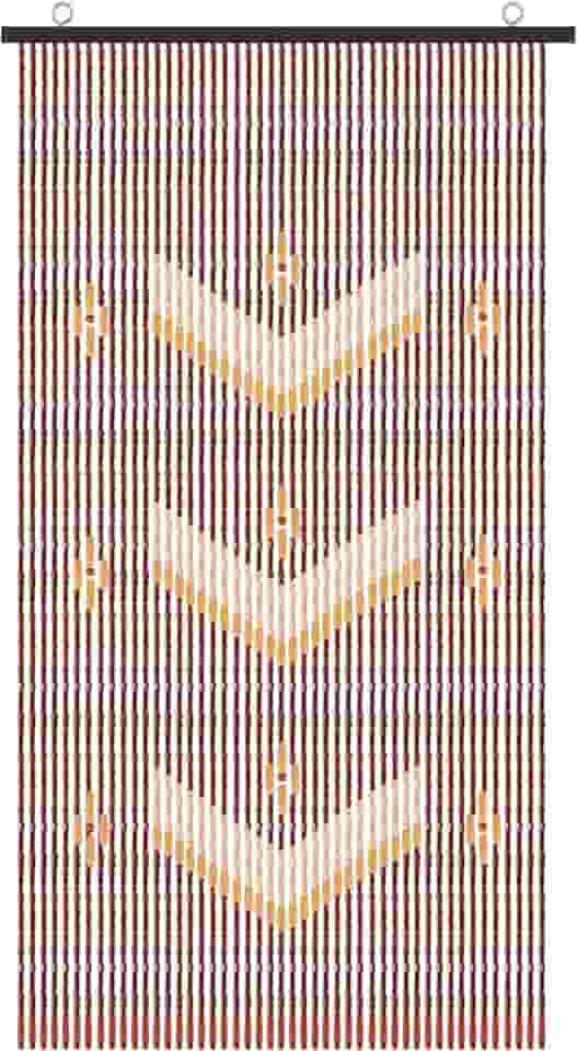 ANMINY Cortina de madeira natural com contas de bambu divisor de sala de madeira decorativo feito à mão cortina de cordão de contas de porta persianas painel de parede para porta restaurante decoração de casa 88,9 cm por 190,5 cm - flor em V triplo