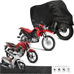 Capa Para Cobrir Moto em Couro Protetora Sol Chuva Granizo Não Risca P M G (G)
