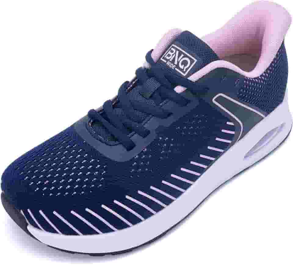 Tênis feminino de caminhada com bico largo, tênis de corrida, academia, atlético, para fascite plantar, alívio da dor nos pés, 36-42