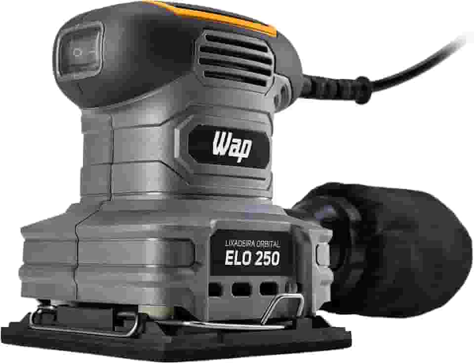WAP Lixadeira Roto Orbital ELO 250 com Coletor de Pó Removível, Empunhadura e Base Emborrachada, 110 x 105mm 250W 127V