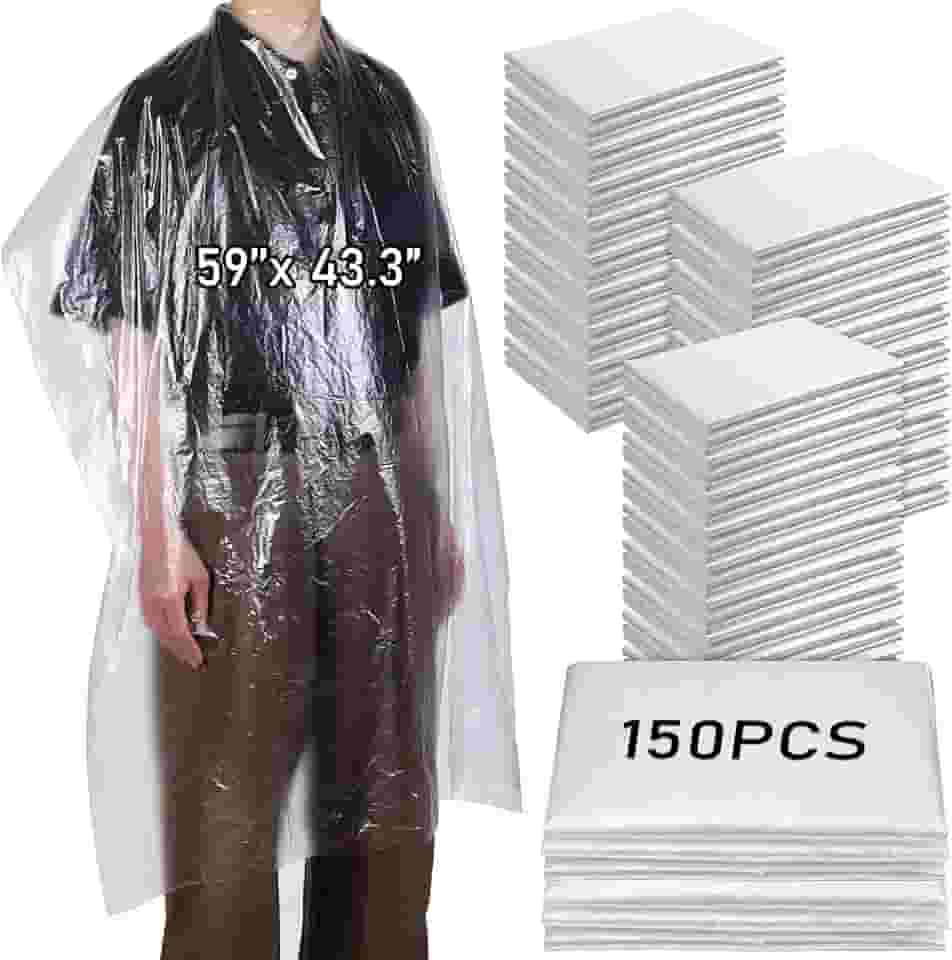 Yahenda 150 Pcs Disposable Salon Capes Bulk Waterproof Hair Cutting Capes for Barber Stylist Dye Supplies 59 x 43.3 Inch