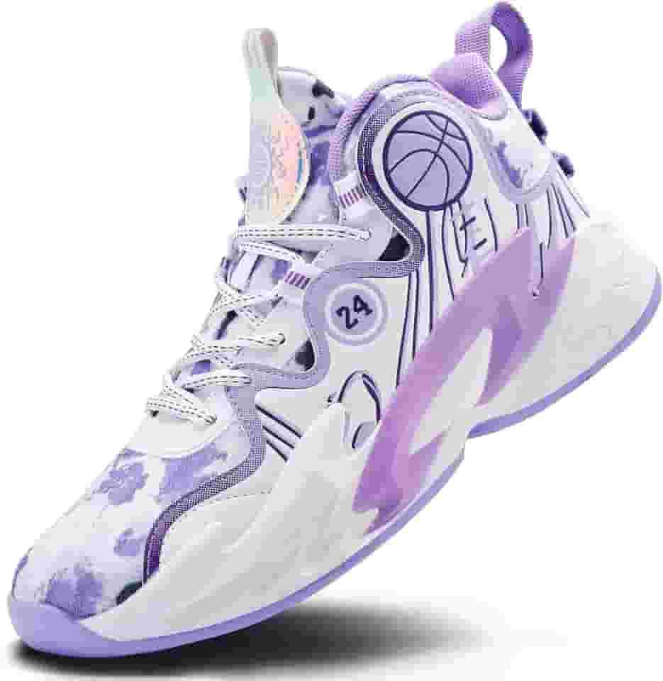 Tênis de basquete masculino de cano alto com suporte aprimorado para tornozelo e sola de borracha antiderrapante