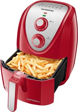 Fritadeira Sem Óleo Air Fryer 5L, Mondial, Vermelho/Inox, 1900W, 220V - AFN-50-RI