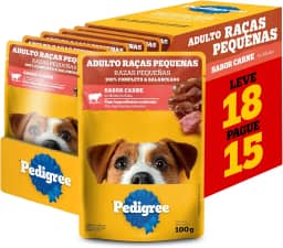 Pack Ração Úmida Pedigree Sachê Carne ao Molho para Cães Adultos de Raças Pequenas - Leve 18 Pague 15