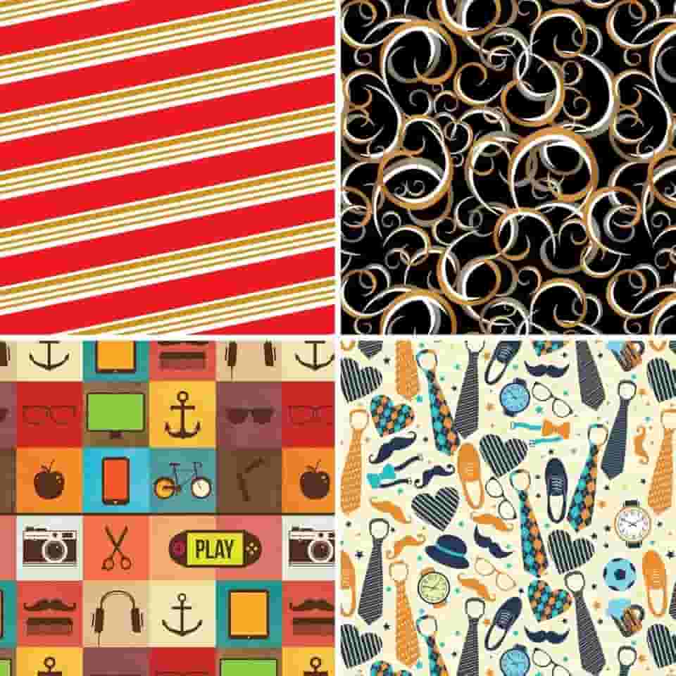 Papel para Presente, 50cm X 60cm, Couchê, Fantasia, Masculino II, 4 Estampas Sortidas, Pacote com 40 Folhas, Gessele