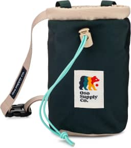 Bolsa de giz clássica para escalada em rocha, balde de giz com cinto de clipe rápido, bolsos com zíper e bolsa - Equipamento perfeito para escalada interna/externa