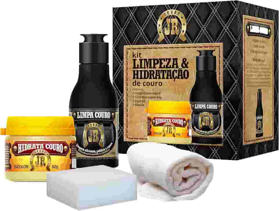 Kit Limpa e Hidrata Couro JR - 200g - Banco automotivo, jaqueta, sofá, sela, bolsa, bota e sapato em couro