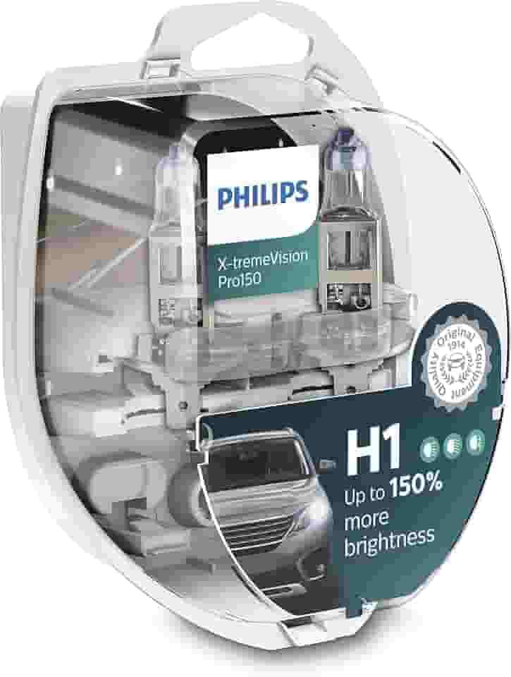 Par Lampada Philips X-treme Vision Pro H1 3400K 150% + Luz
