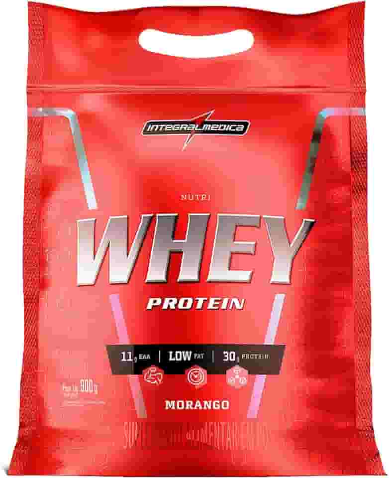 Integralmedica - Hipercalórico - NutriWhey Protein Morango- Pouch 900g - Fonte de Proteínas e Carboidratos - Suplemento Alimentar, Ganho Muscular e Recuperação Pós-Treino - Super Mass Gainer
