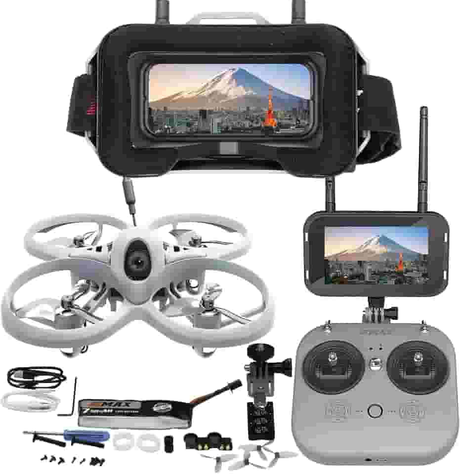 Drone Tinyhawk Lite FPV com câmera RTF kit com óculos FPV e controle remoto para iniciantes pronto para voar conjunto com ERLS RunCam Nano 3 VTX 25mW 100mW 400mW Super leve 37g 75mm 750mAh