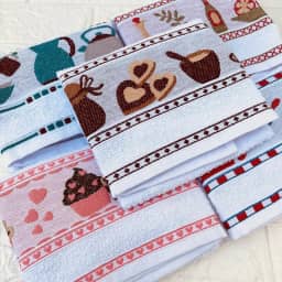 Kit 5 Pano de Prato Atoalhado Felpudo Excelente Qualidade Tamanho Grande 46x70 cm