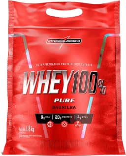 Integralmédica - Whey Protein Concentrado Baunilha 100% Pure - 21g de Proteína por Scoop, Suplementação Alimentar Pós-Treino, Fórmula Enriquecida com BCAAs - Pouch 1,8kg