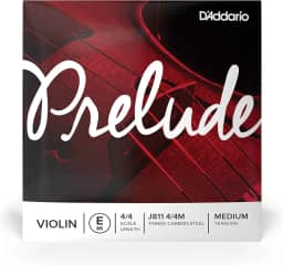 Corda Avulsa Para Violino MI Aço Estanhado Carbono Alta Densidade D’Addario Bowed Prelude J811 4/4M