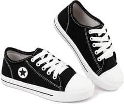 Tênis Infantil Clássico Star em Lona Preto, Escola Aulas Brincar, Leve Confortável, 20 a 34