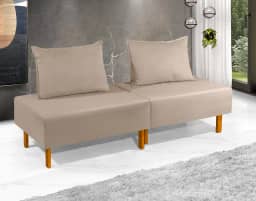 Cama Dobrável Para Camping Portátil Sofá Cama Versátil Com Encosto Removível Bege