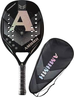 Raquete de Beach Tennis Profissional de Fibra de Carbono 3K e Bolsa porta-raquete