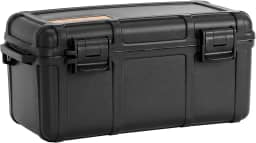 Cigar Caddy 3540 Umidor de charuto para viagem à prova d'água para 15 charutos, com um disco umidificador interno, preto fosco