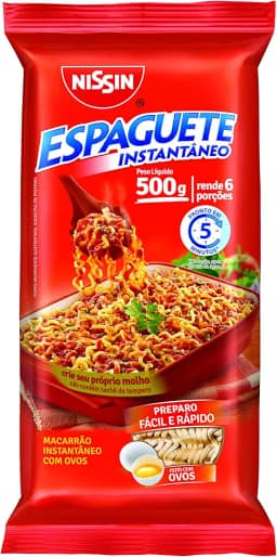 Macarrão Instantâneo Tipo Spaghetti T 5min 500g Nissin