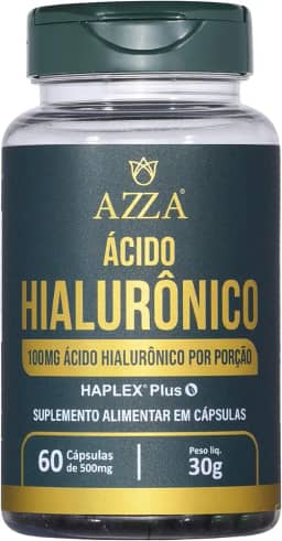Azza, Ácido Hialurônico 100mg, Haplex Plus, Suplemento alimentar, 60 cápsulas rígidas • 30 doses, Verde