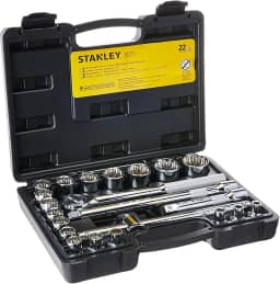 Stanley Kit de Ferramentas, Jogo de Soquetes Estriados com 22 Peças, Ferramentas de Qualidade para Todas as Tarefas, Volume Completo, Modelo STMT81242840