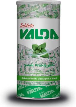 Pastilhas Valda Chiclete Valda Tablete Classic Com Mentol Eucaliptol E Timol – Sabor Menta - Hálito Perfumado - Refrescância Instantânea – 1 Pote Com 200 Unidades 4G Cada.