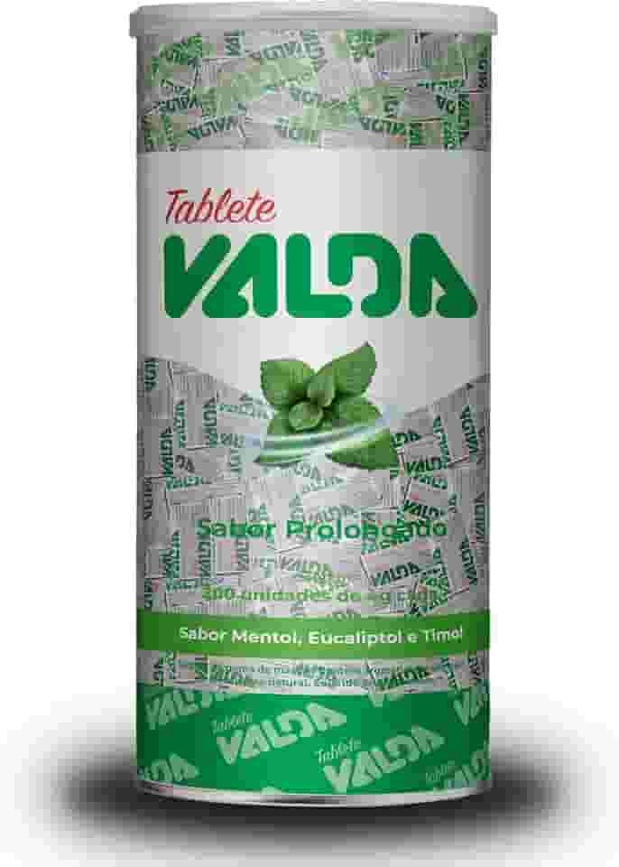 Pastilhas Valda Chiclete Valda Tablete Classic Com Mentol Eucaliptol E Timol – Sabor Menta - Hálito Perfumado - Refrescância Instantânea – 1 Pote Com 200 Unidades 4G Cada.