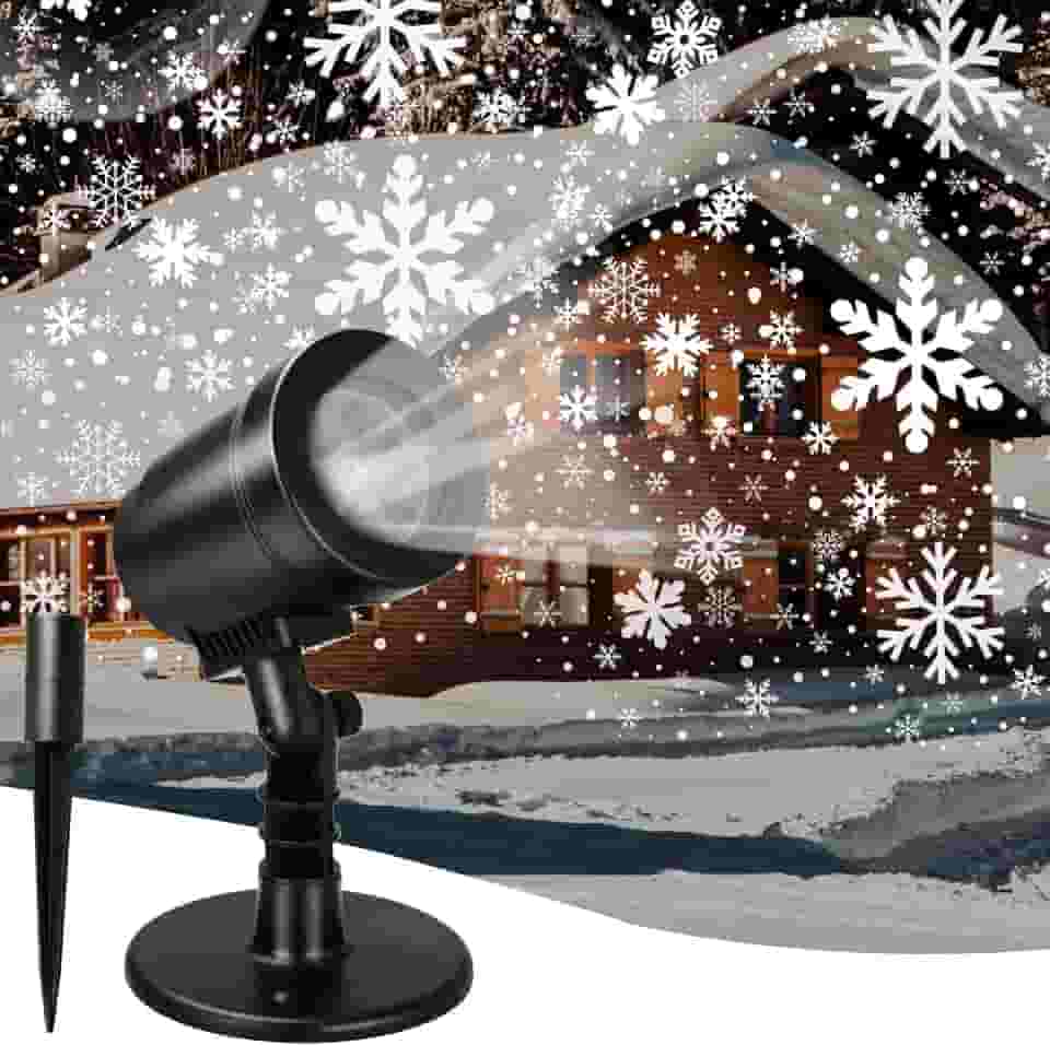 Luzes de Projetor de Natal Ao Ar Livre, Decorações de Natal Ao Ar Livre, Luzes de Projetor de Férias de Neve, Luzes de Floco de Neve Led À Prova D'Água, Decoração de Natal para Casa, Quintal, P