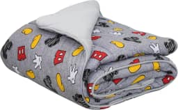Edredom Estampado 1 Peça Portallar Disney Mickey Ícones Cinza/Cinza Solteiro