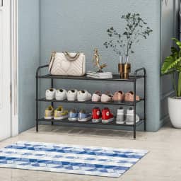 Sapateira Organizadora Porta Sapatos Formato Simples - Para 12 Pares, 3 Prateleiras, Design Elegante, Compacta e Versátil, Ideal para Entradas e Quartos