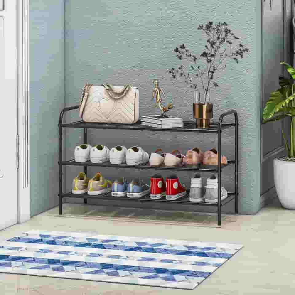 Sapateira Organizadora Porta Sapatos Formato Simples - Para 12 Pares, 3 Prateleiras, Design Elegante, Compacta e Versátil, Ideal para Entradas e Quartos