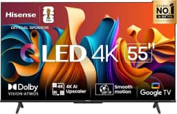 Hisense Smart TV UHD 4K QLED 55' Polegadas 55Q6N Google TV com HDR10+, Dolby Atmos, Sports Mode, Game Mode Plus e Compatível com Alexa