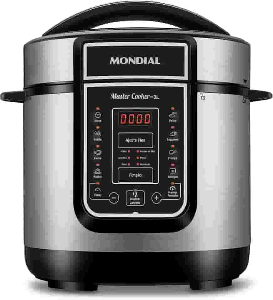 Panela de Pressão Elétrica Mondial, Master Cooker - 3L, 220V, Preto, 700W - PE-40