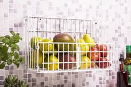 Fruteira de Parede Organizador Multi-Ambiente de Armazenamento em Aço Grande - By K80 (Branco)