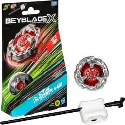 Beyblade X, Pião, Scythe Incendio 4-60T - Conjunto de Brinquedo Tipo Equilíbrio, Giro à Direita, Inclui Lançador - A partir de 8 Anos
