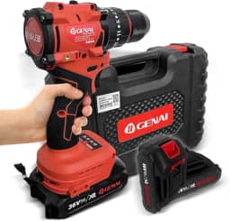 Parafusadeira Furadeira e Parafusadeira Brushless Parafusadeira e Furadeira Kit Parafusadeira 36V Com Impacto Profissional 1750r/min 65N.m Com 2 Bateria