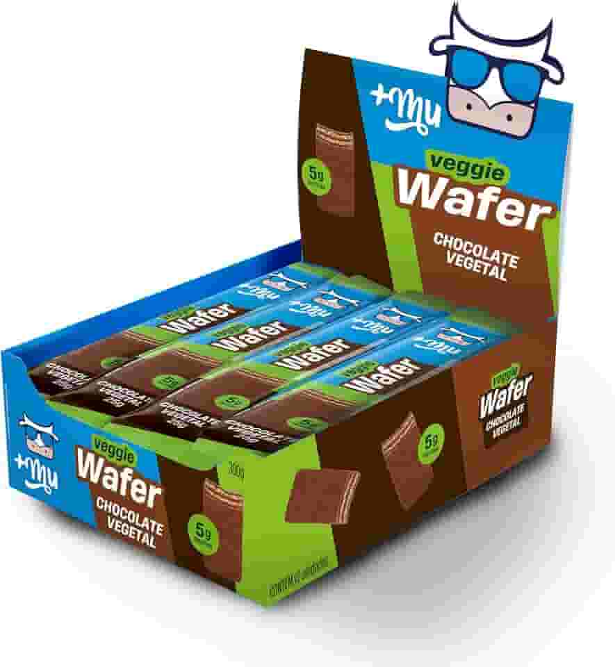 +Mu Chocowafer Proteico Vegetal Sabor Chocolate - Display 12 unidades 300g