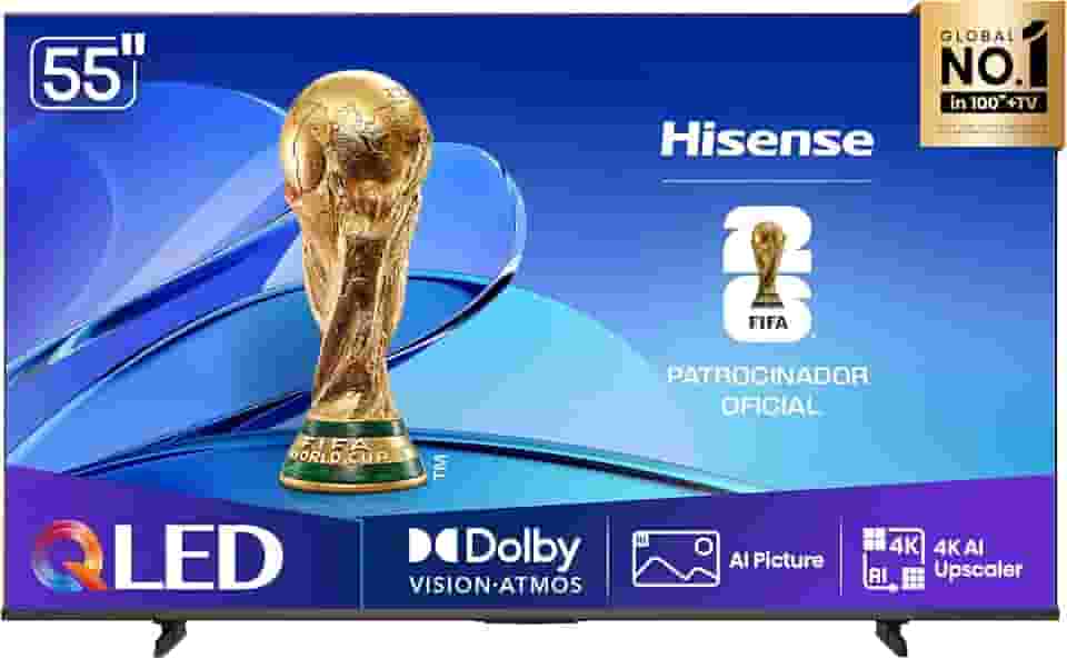 Hisense Smart TV UHD 4K QLED 55" Polegadas 55Q6QV com HDR10+, Dolby Atmos, Sports Mode, Game Mode Plus e Compatível com Alexa