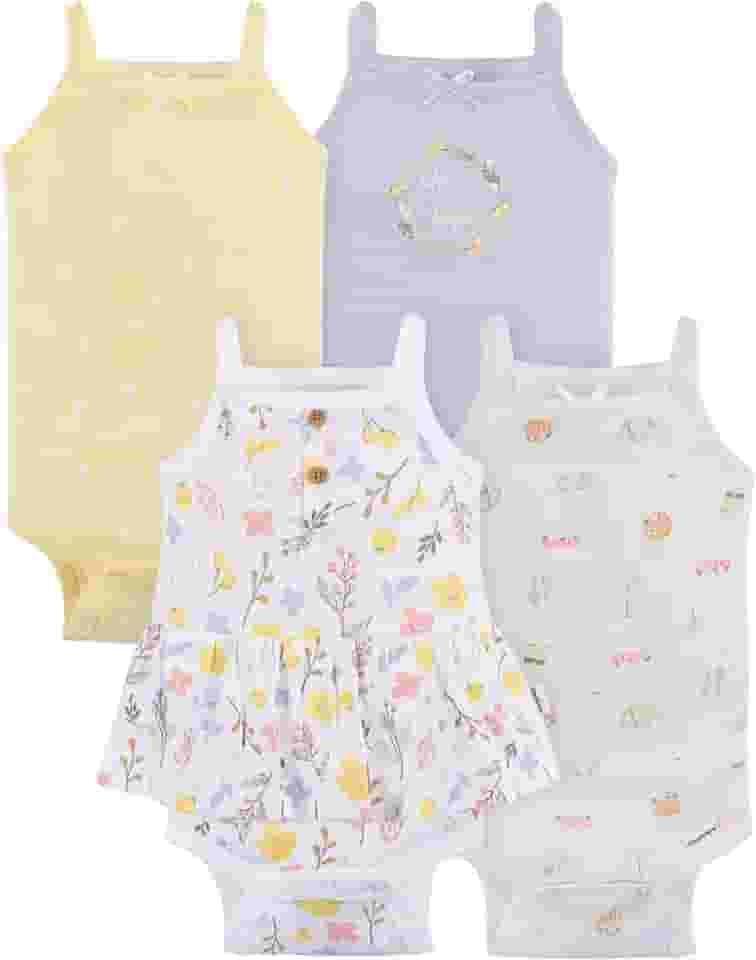 Body sem mangas Multi-pack Sleeveless Onesies Bodysuit Gerberbebê-meninas