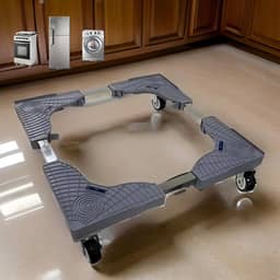 Suporte Móvel Ajustável Com Rodas, Para Geladeira, Máquina De Lavar, Fogão, Capacidade 200kg, Base Antiderrapante, Marca VARENZIA