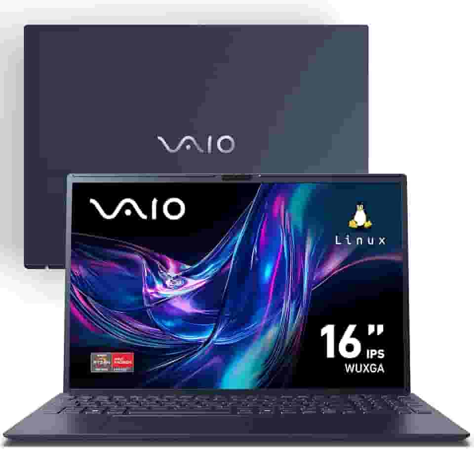 Notebook VAIO FE16 AMD Ryzen 5-5625U Linux 8GB RAM 256GB SSD Wi-Fi 6 Tela 16'' IPS WUXGA Antirreflexo - Cinza Grafite - VJFE69F11X-B0411H - Permite upgrade de memória RAM e SSD