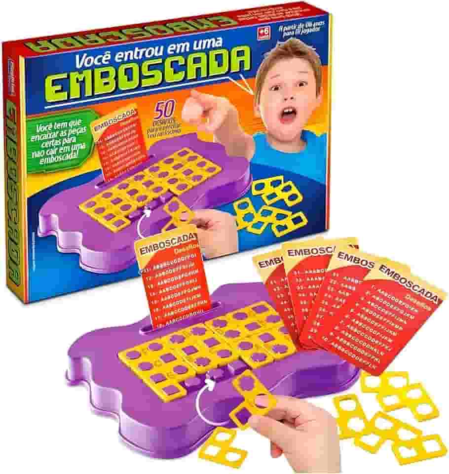 Kit de Jogo Emboscada Didático com 50 Desafios de Raciocínio Lógico e Diversão em Família
