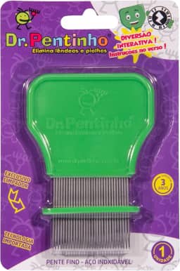 Pente Fino de Aço Inox para remoção de Piolhos e Lendeas (1, Verde)