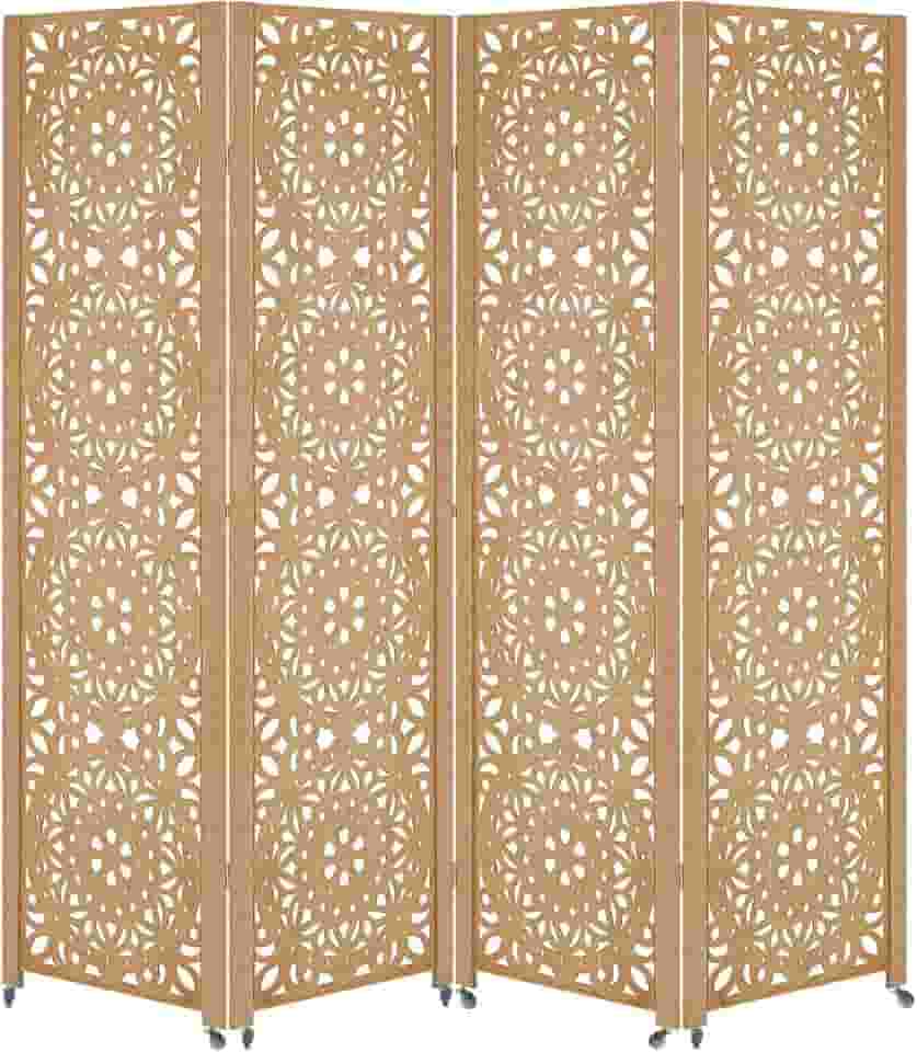 4 Biombo Com Rodinha Painel Repartido Divisoria de Ambiente Decoração Rodizio (Mandala)