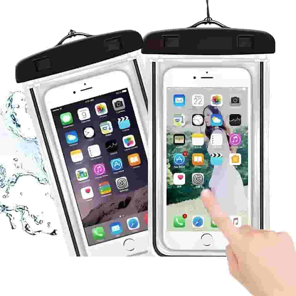 Kit 2 Capas Prova d’Água Celular Universal até 6.5' com Alça – Ideal para Shows, Festas, Eventos ao Ar Livre, Chuva, Suor, Piscina, Rio – Proteção IPX8