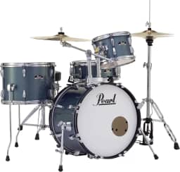 Pearl Roadshow Kit completo de bateria com 4 peças com pratos e suportes, glitter azul água (RS584C/C703)